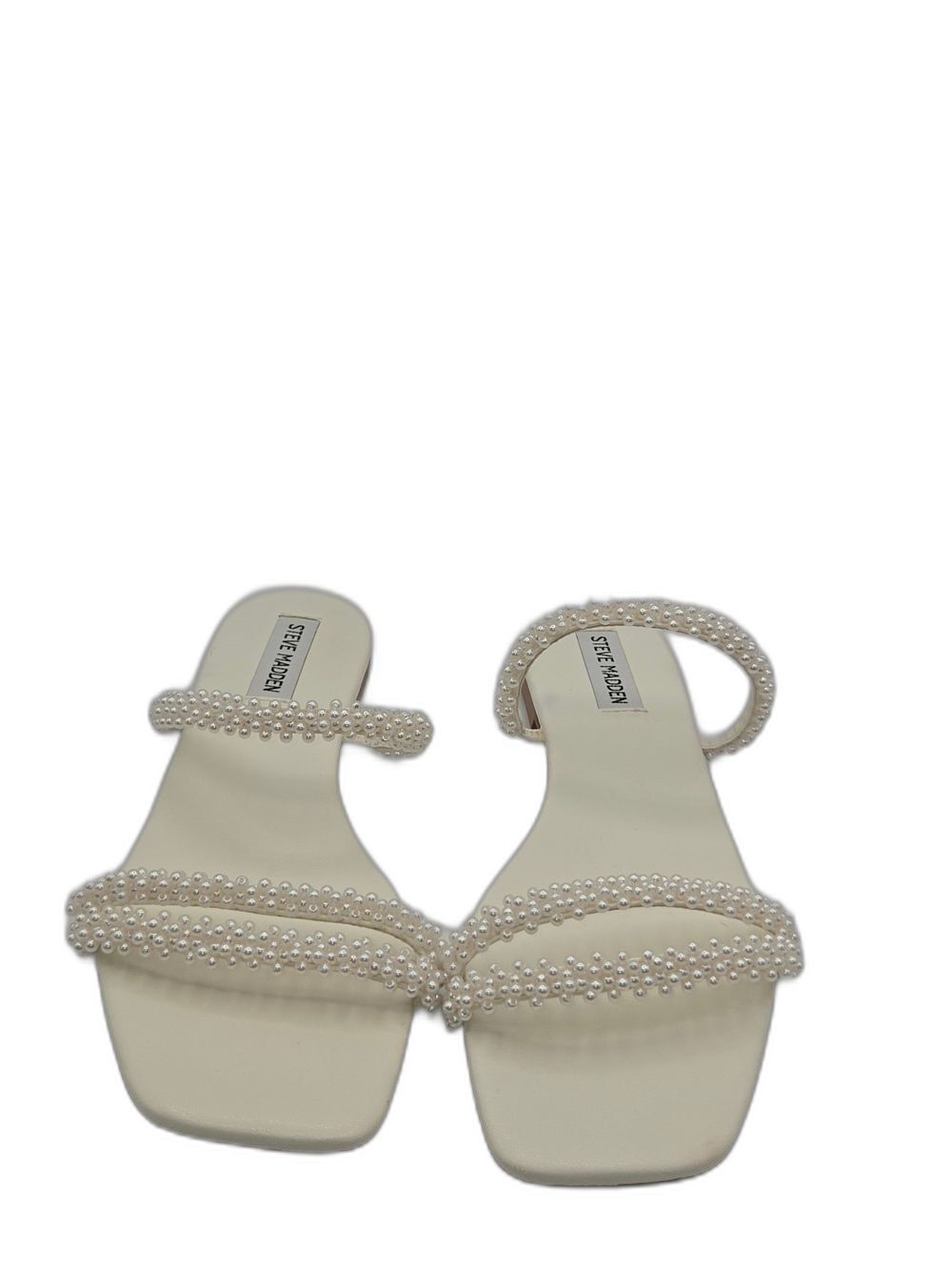 Steve Madden Sinne Sandals White Faux Pearl Size 6